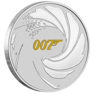 Tuvalu 2021 $1 James Bond 007 1oz Silver Coloured Uncirculated Carded Coin