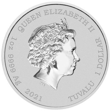 Tuvalu 2021 $1 James Bond 007 1oz Silver Coloured Uncirculated Carded Coin