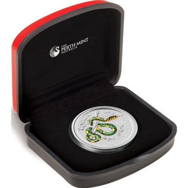 2013 $1 WMF Berlin Lunar Year of The Snake 1oz Silver Coloured Coin