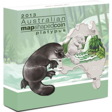 2013 $1 Australian Map Shaped Platypus 1oz Silver Coin