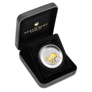 2019 Kangaroo $1 Gilded 1oz Silver Brilliant Uncirculated