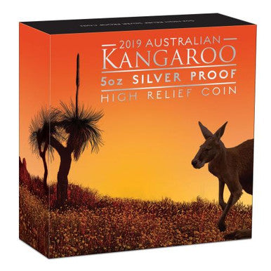 2019 $8 Australian Kangaroo 5oz Silver High Relief Proof Coin