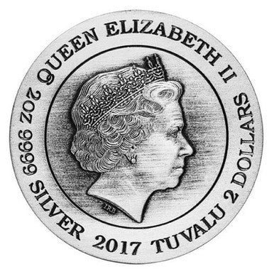 Tuvalu 2017 $2 Norse Goddesses Freya 2oz Silver Antiqued Coin
