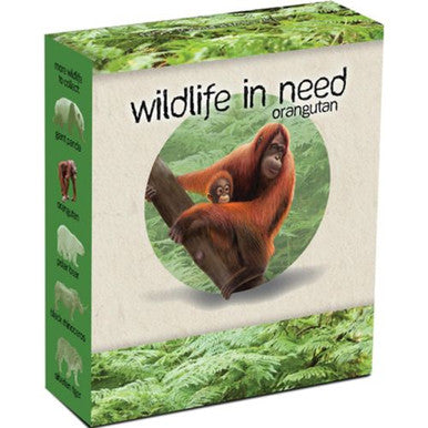 Tuvalu 2011 $1 Wildlife In Need Orangutan 1oz Silver Coloured Proof Coin