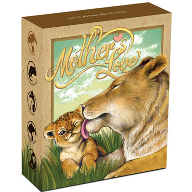 Tuvalu 2014 50c Mother's Love Lioness 1/2oz Silver Coloured Proof Coin