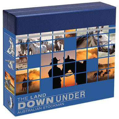 2014 $1 The Land Down Under Australian Stockman 1oz Silver Coloured Proof Coin