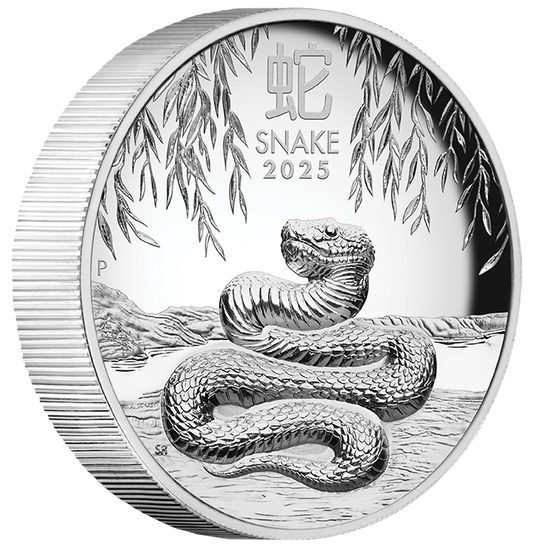 2025 $1 Lunar Year of The Snake 1oz Silver High Relief Proof Coin