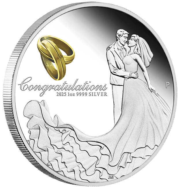2025 $1 Congratulations On Your Wedding 1oz Silver Proof Coin