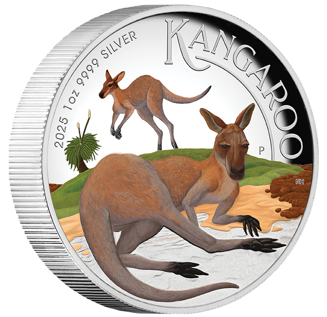 2025 $1 Australian Kangaroo 1oz Silver Coloured High Relief Proof Coin
