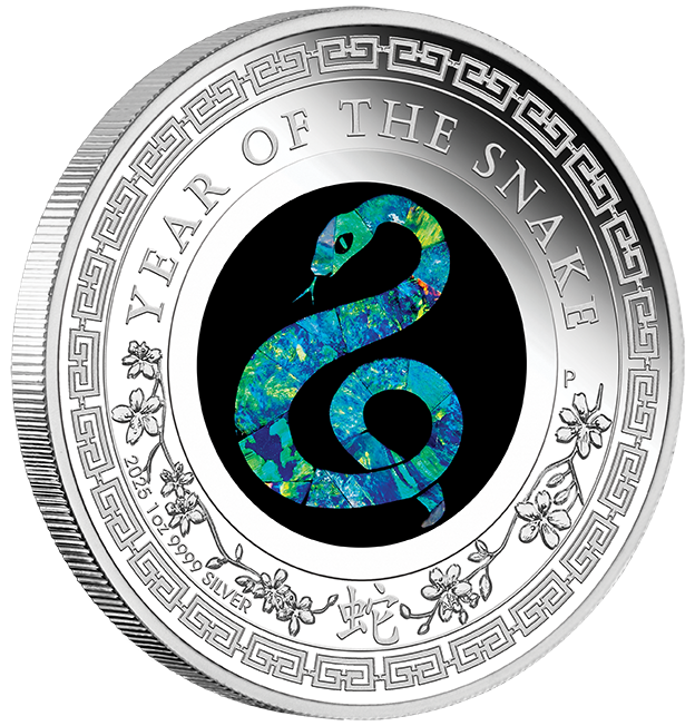 2025 $1 Australian Opal Lunar Year of The Snake 1oz Silver Proof Coin