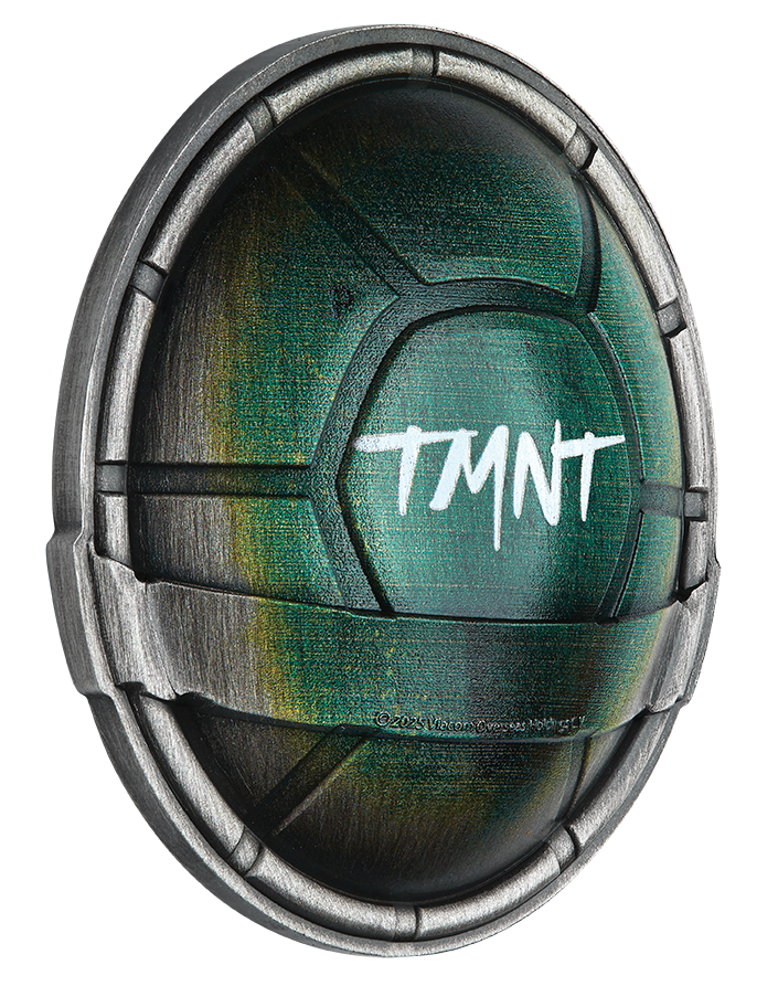 Tuvalu 2025 $2 Teenage Mutant Ninja Turtles TMNT Domed Shell 1.5oz Silver Coloured Antiqued Coin