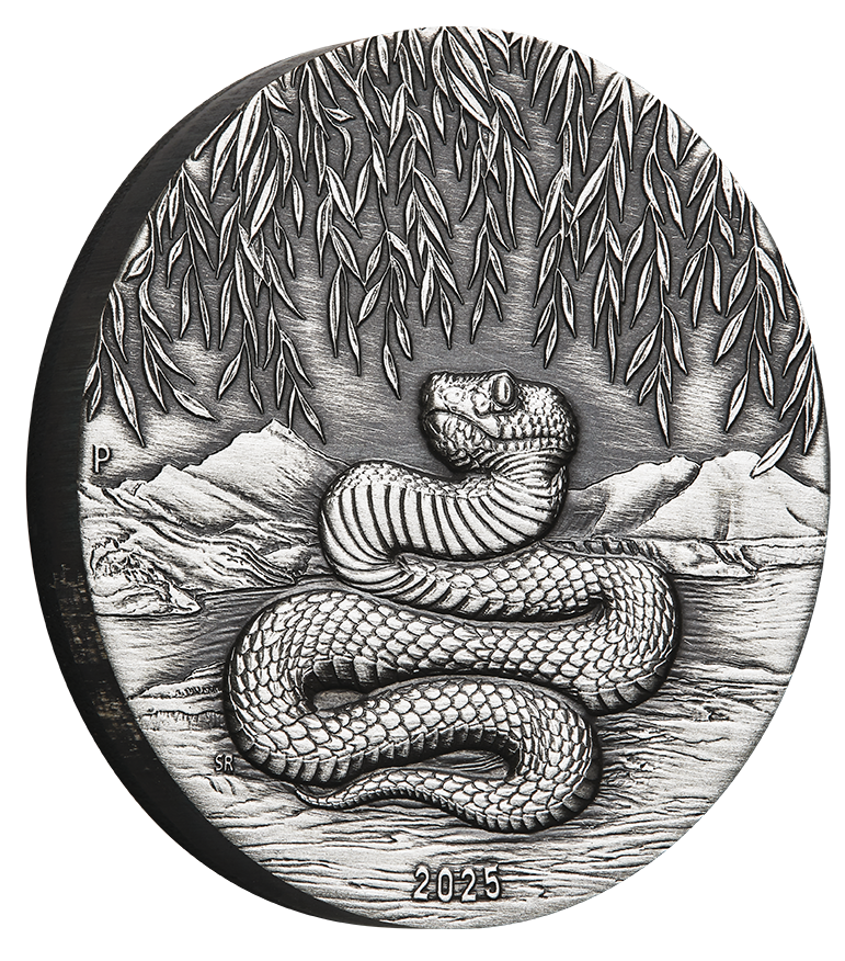 2025 $2 Lunar Year of The Snake 2oz Silver Antiqued Coin