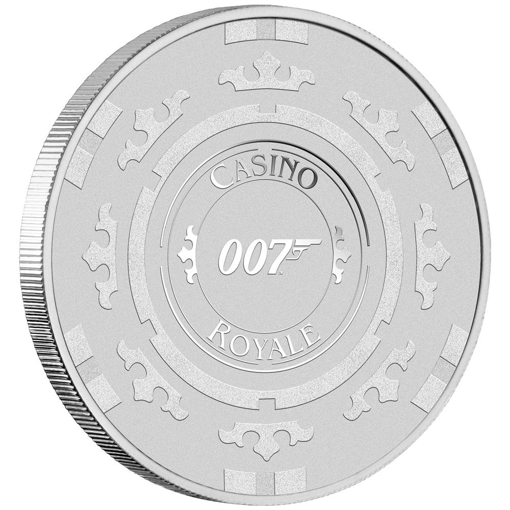 Tuvalu 2023 $1 James Bond 007 Casino Royale Chip 1oz Silver Uncirculated Coin