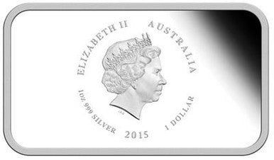 2015 $1 Sunburnt Country Thorny Devil Lizard 1oz Silver Proof Rectangle Coin