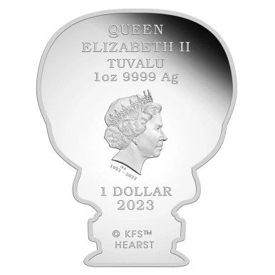 Tuvalu 2023 $1 Minted Mini The Phantom Shaped 1oz Silver Coloured Coin