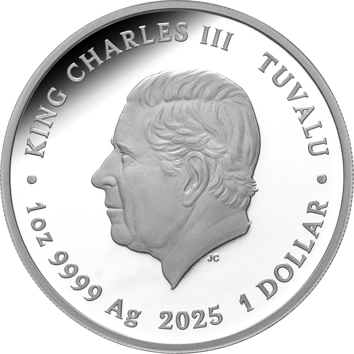 Tuvalu 2025 $1 Deadly and Dangerous Tiger Snake 1oz Silver Coloured Proof Coin