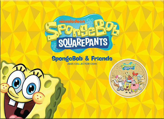 Tuvalu 2025 $1 Spongebob Squarepants and Friends Coloured Uncirculated Coin