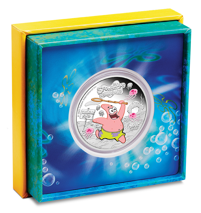 Tuvalu 2025 $1 Spongebob Squarepants Patrick 1oz Silver Coloured Proof Coin