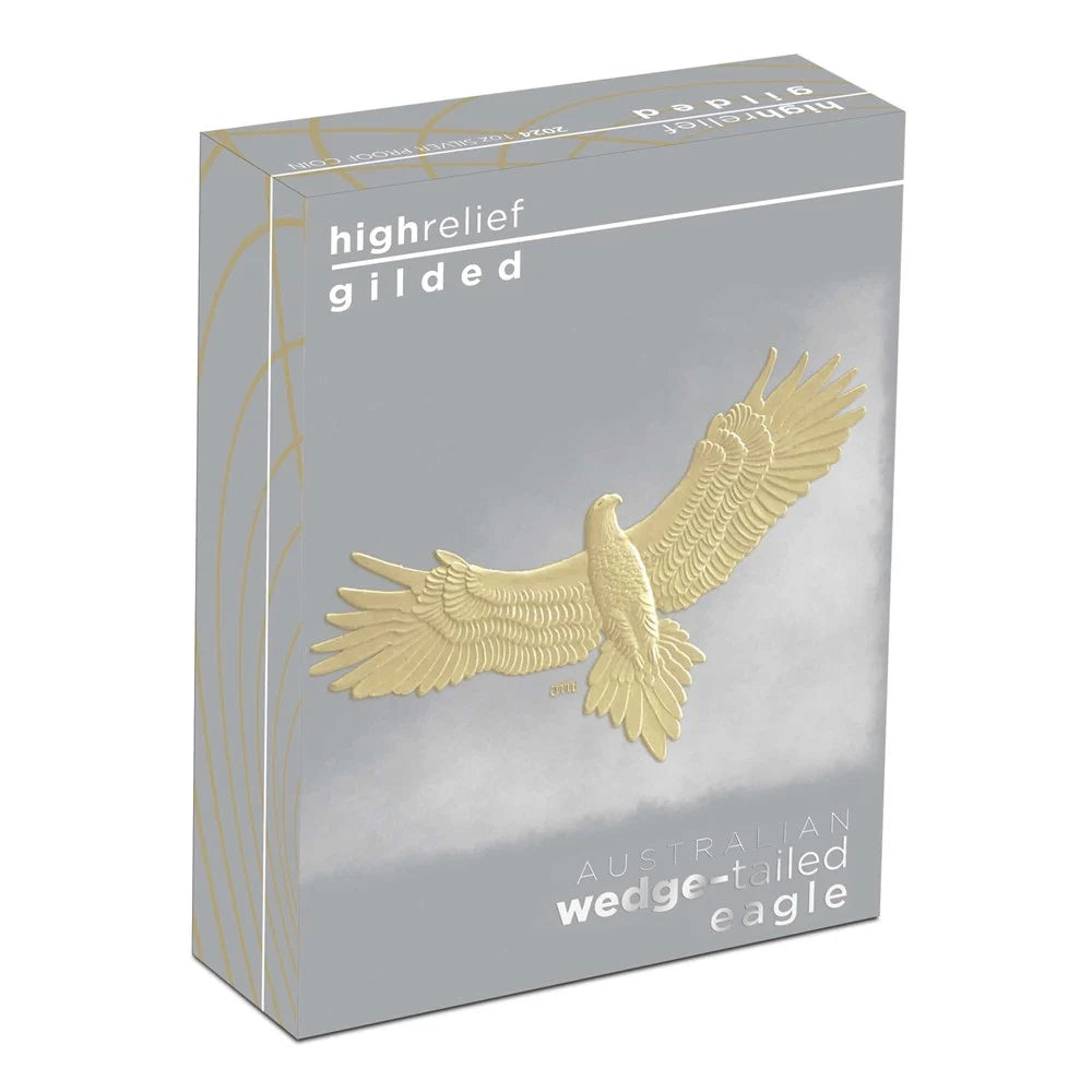 2024 $1 Australian Wedge-Tailed Eagle 10th Anniversary 1oz Silver Gilded High Relief Proof Coin