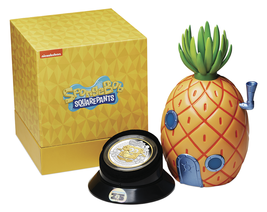 Tuvalu 2024 $2 Spongebob Squarepants 2oz Silver Gilded Proof Coin