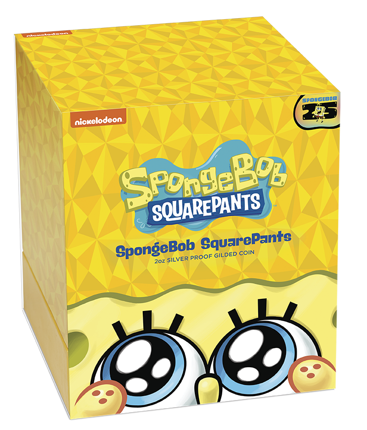 Tuvalu 2024 $2 Spongebob Squarepants 2oz Silver Gilded Proof Coin