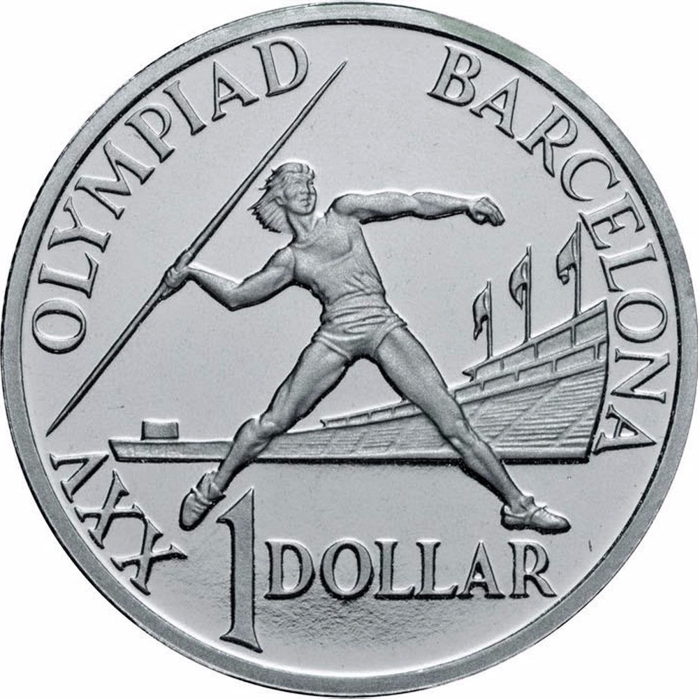1992 $1 Barcelona Olympics Silver Proof Coin