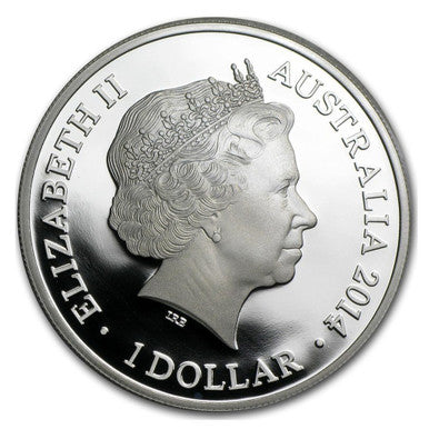 2014 $1 Kangaroo In Outback F15 Privy Mark 1oz Silver Proof Coin