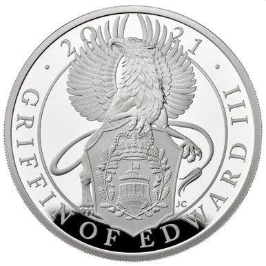 UK 2021 £2 The Queen's Beasts The Griffin of Edward III 1oz Silver Proof Coin
