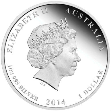 2014 $1 100th Anniversary Australian Military Aviation 1oz Silver Coloured Proof Coin