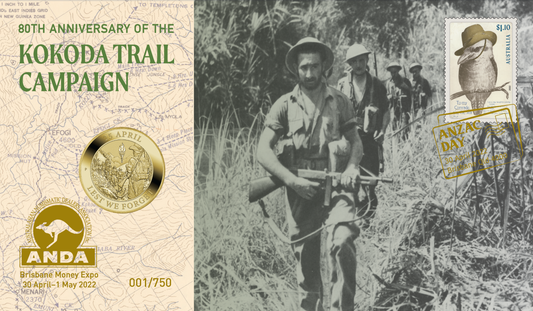 2022 $1 ANDA Brisbane 80th Anniversary of The Kokoda Campaign Trail PNC