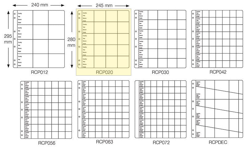 VST Coin Album Refill Pages 20 Pocket 10 Pack