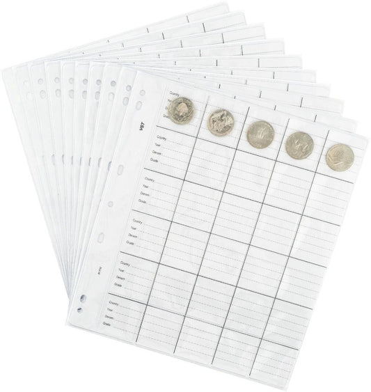 VST Coin Album Refill Pages 30 Pocket 10 Pack