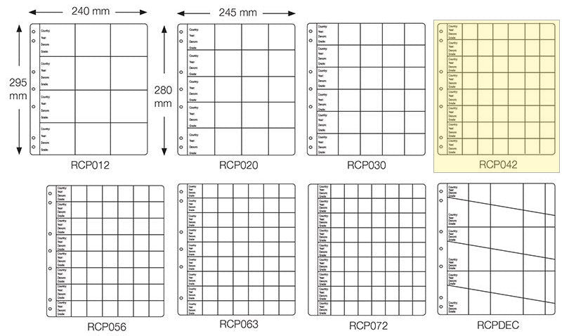 VST Coin Album Refill Pages 42 Pocket 10 Pack