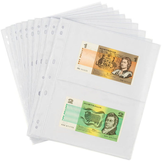 VST Banknote Album Refill Pages 2 Pocket 10 Pack