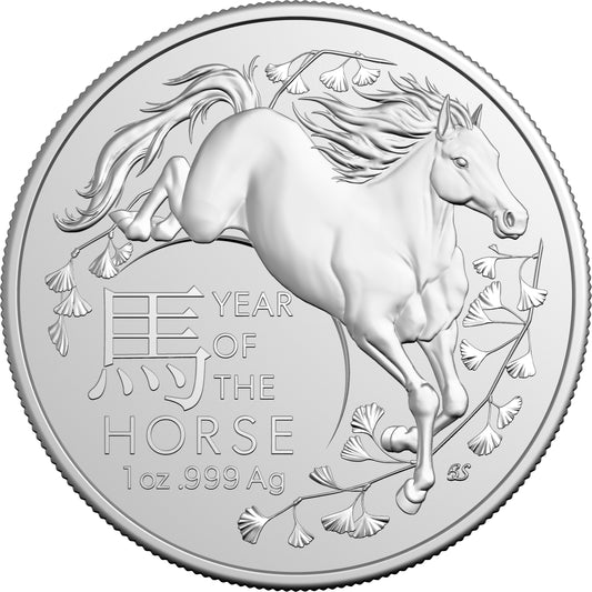 2026 $1 Year of The Horse 1oz Silver BU Coin