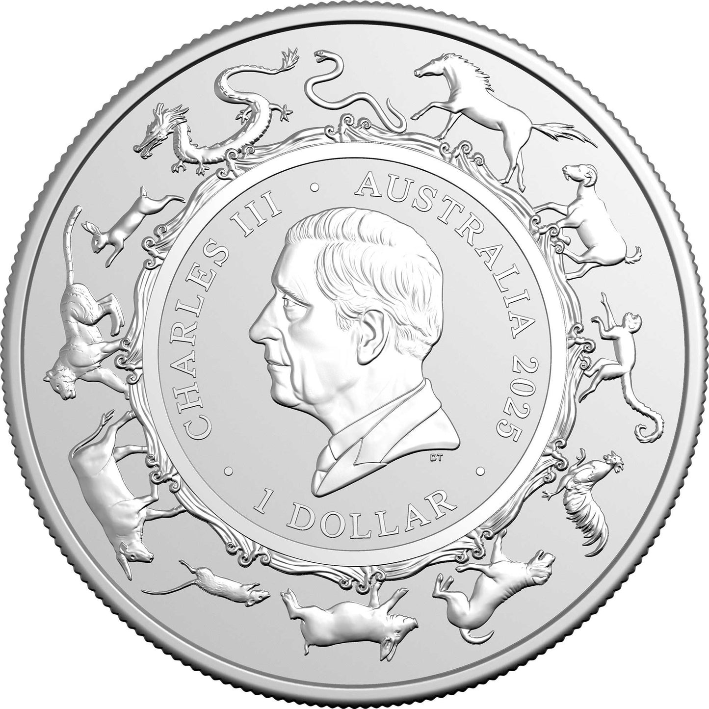 2025 $1 Year of The Snake 1oz Silver BU Coin