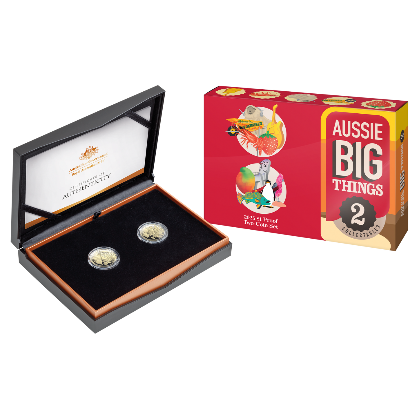 2025 $1 Aussie Big Things 2 Al-Bronze Proof 2 Coin Set