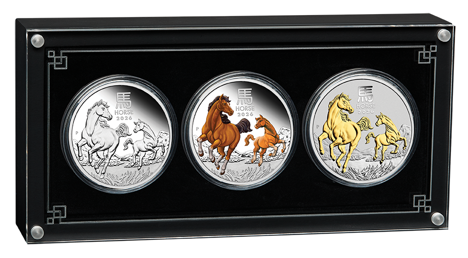 2026 $1 Lunar Year of The Horse 1oz Silver Proof 3 Coin Set