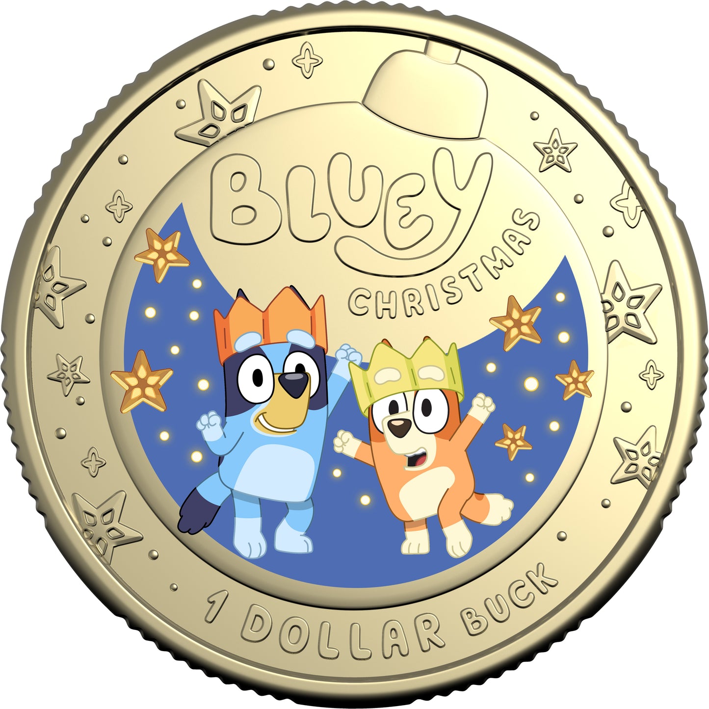 2025 $1 Bluey Christmas Coloured Uncirculated Coin
