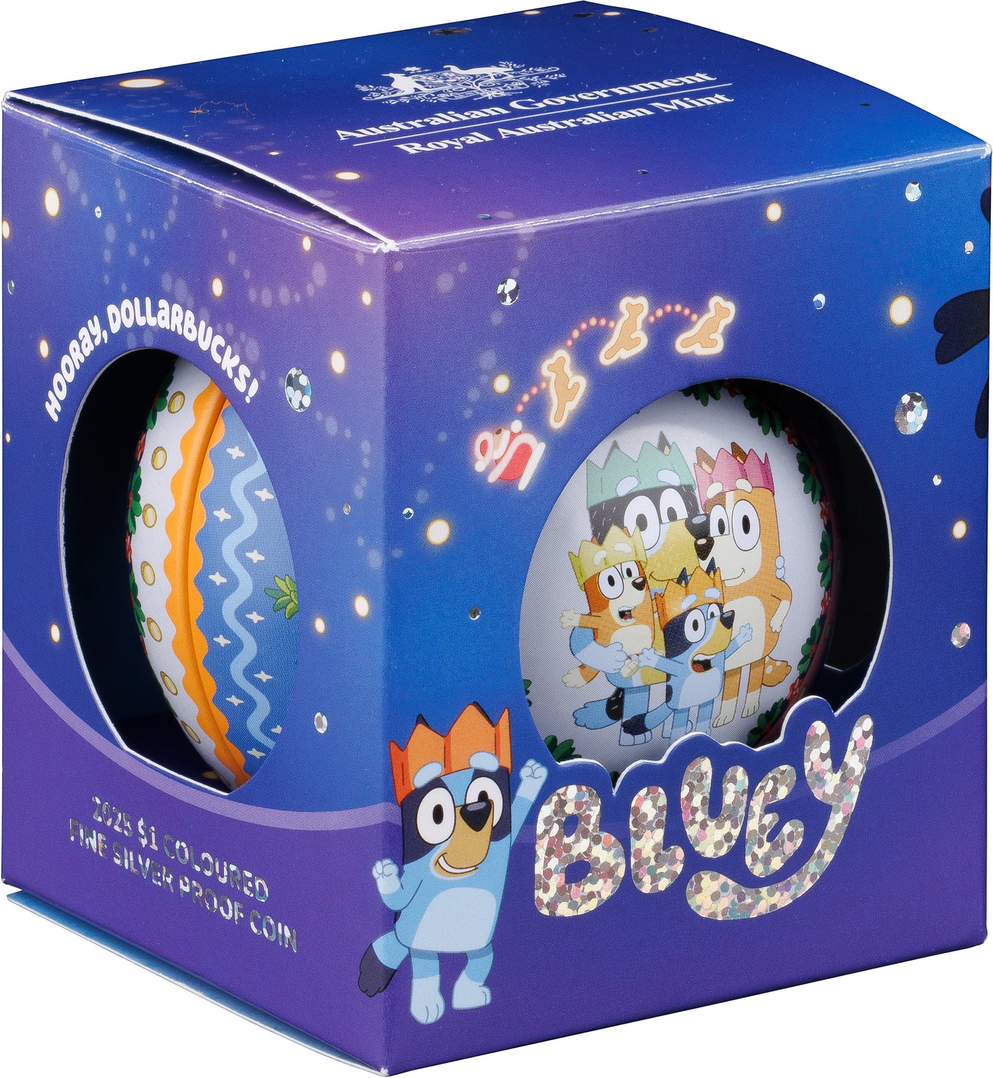 2025 $1 Bluey Christmas Silver Coloured Proof Coin