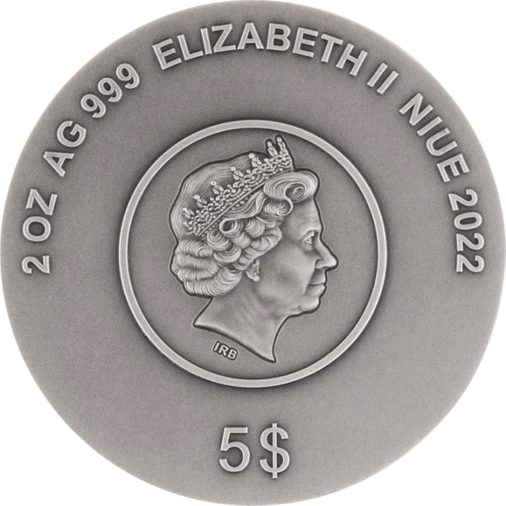 Niue 2022 $5 Mortal Kombat 2oz Silver Coloured Antiqued Coin