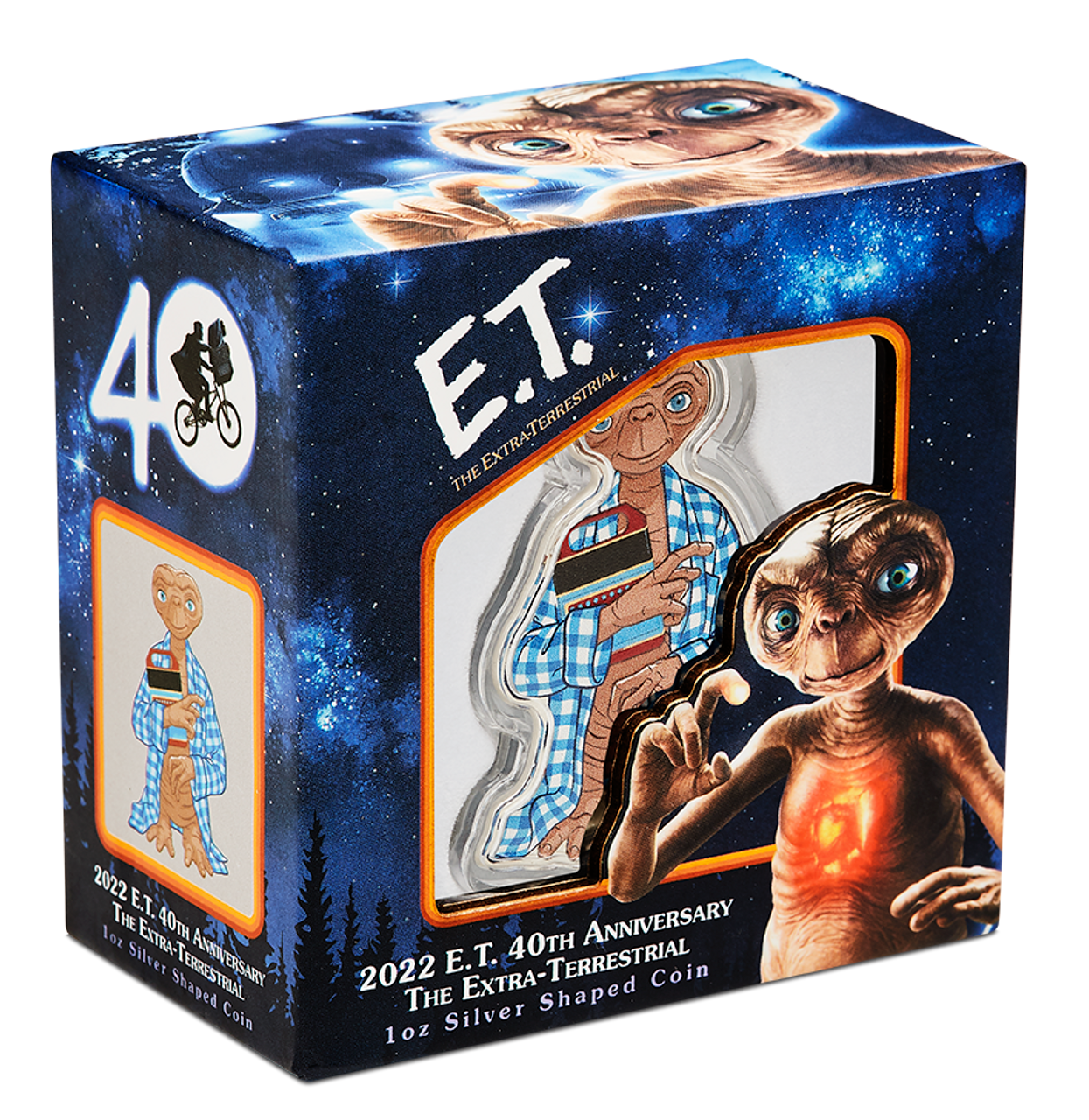 Niue 2022 $2 E.T. 40th Anniversary The Extra-Terrestrial Shaped 1oz Silver Coloured Coin