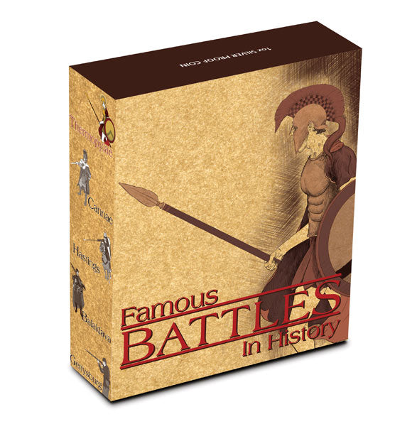 Tuvalu 2009 $1 Famous Battles In History Thermopylae 1oz Silver Coloured Proof Coin