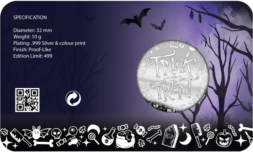 Trick or Treat Happy Halloween Coloured Medal