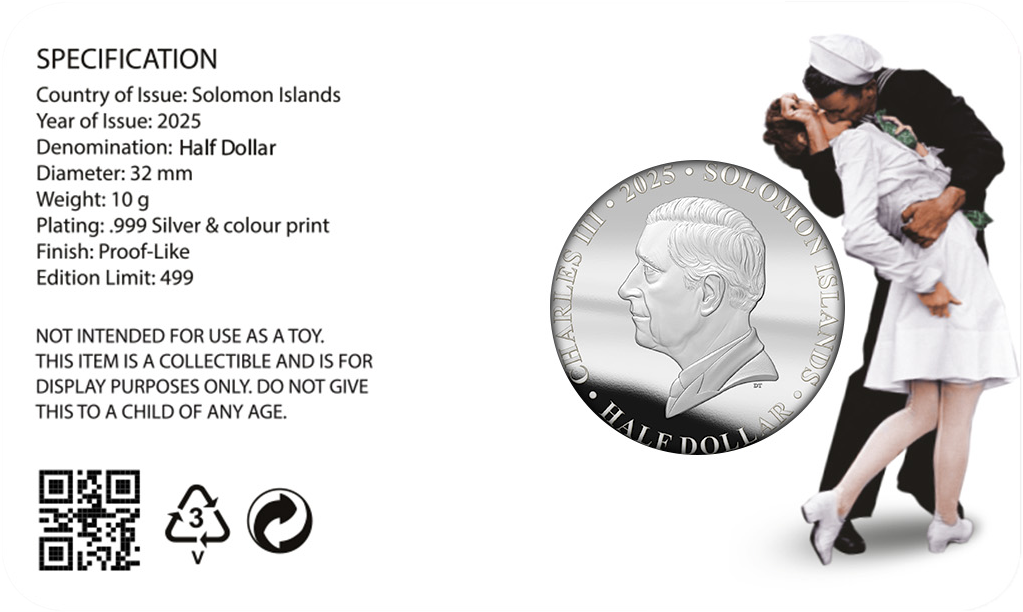 Solomon Islands 2025 Half Dollar Victory Over Japan 80th Anniversary Coloured Uncirculated Coin
