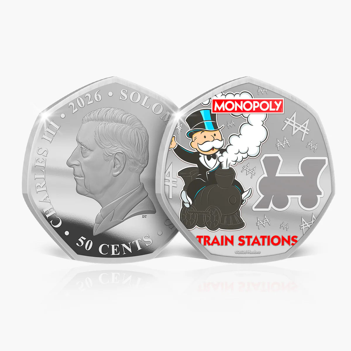 Solomon Islands 2025 50c Monopoly Legends of The Board Coloured Uncirculated 6 Coin Set