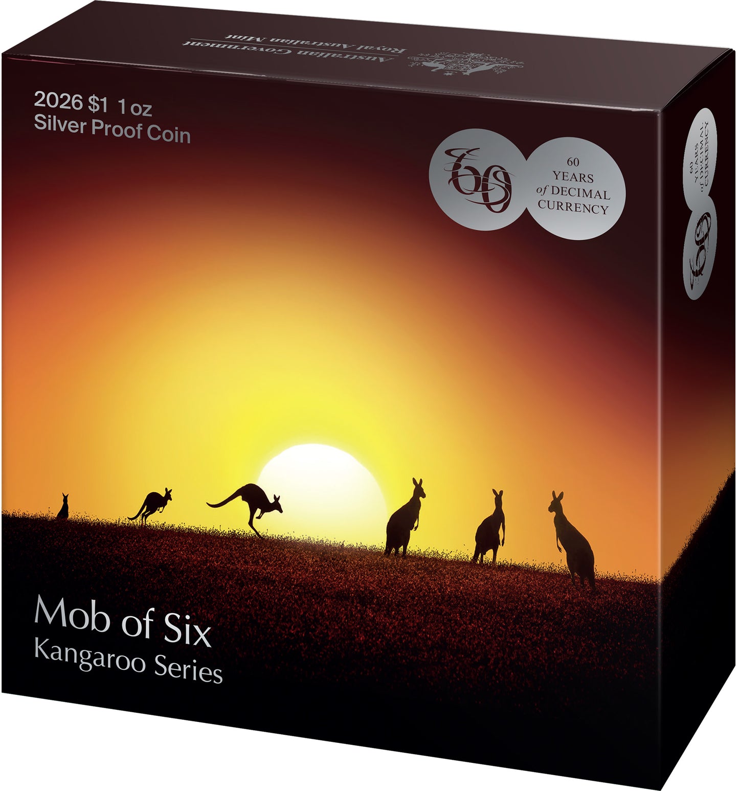 2026 $1 Kangaroo Mob of Six 1oz Silver Proof Coin