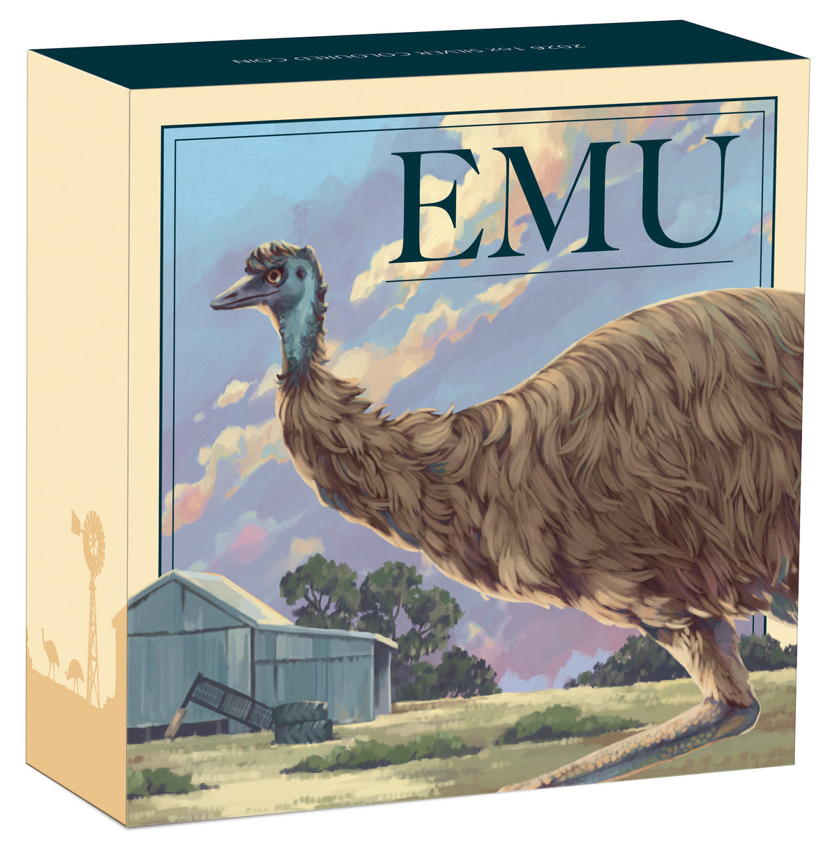 2026 $1 Australian Emu 1oz Silver Coloured Coin