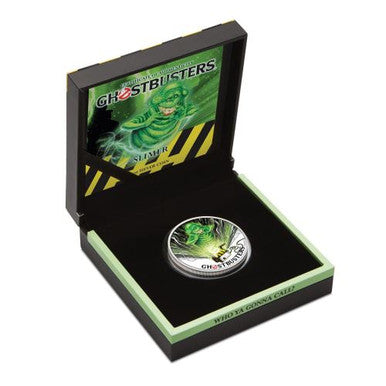 Tuvalu 2016 $1 Ghostbusters Slimer 1oz Silver Coloured Proof Coin