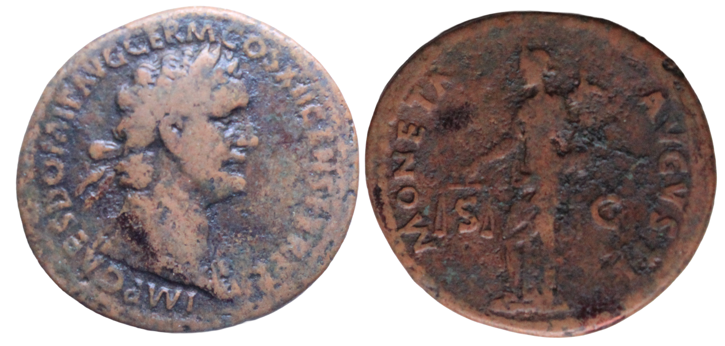 Roman Empire, Domitian 81-96AD Bronze As Fine